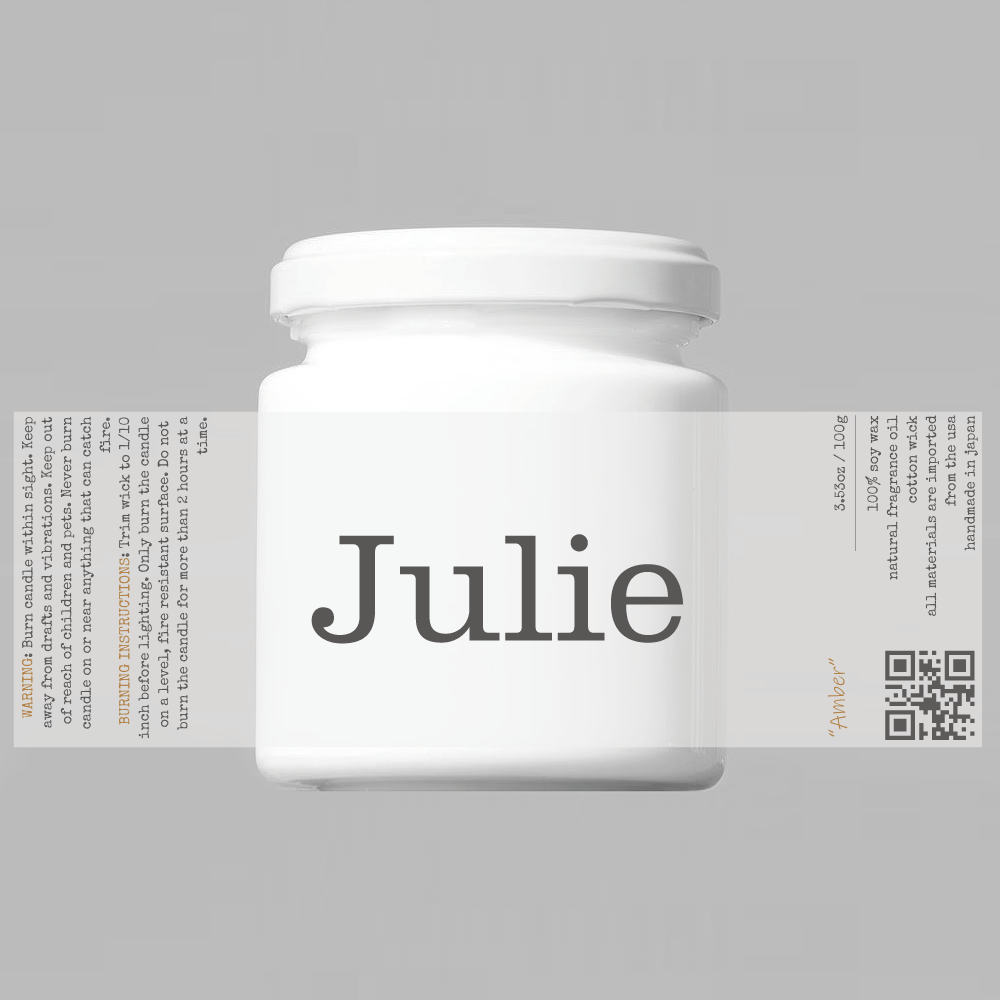 julie scented candle amber