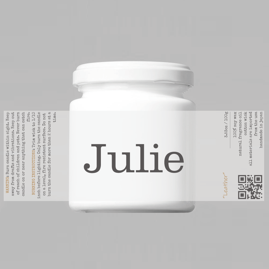 julie scented candle leather